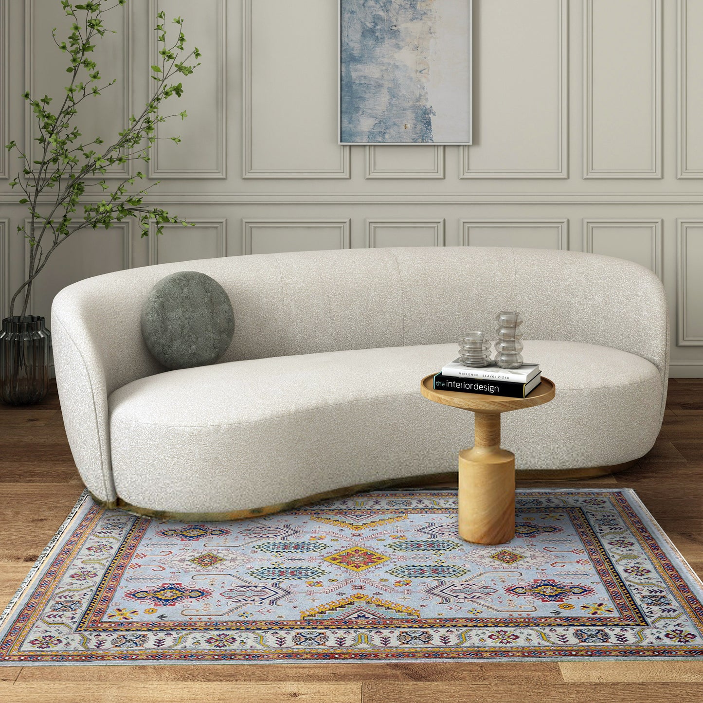 Hand-Knotted Contemporary Oushak Wool Area Rug