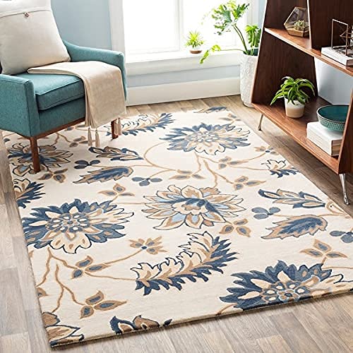 Floral Design Hand-Tufted Area Rug