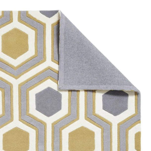 Yellow + Gray Color Modern Design Area Rug