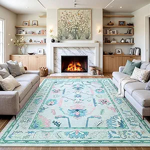 Living Room Oushak Wool Area Rug