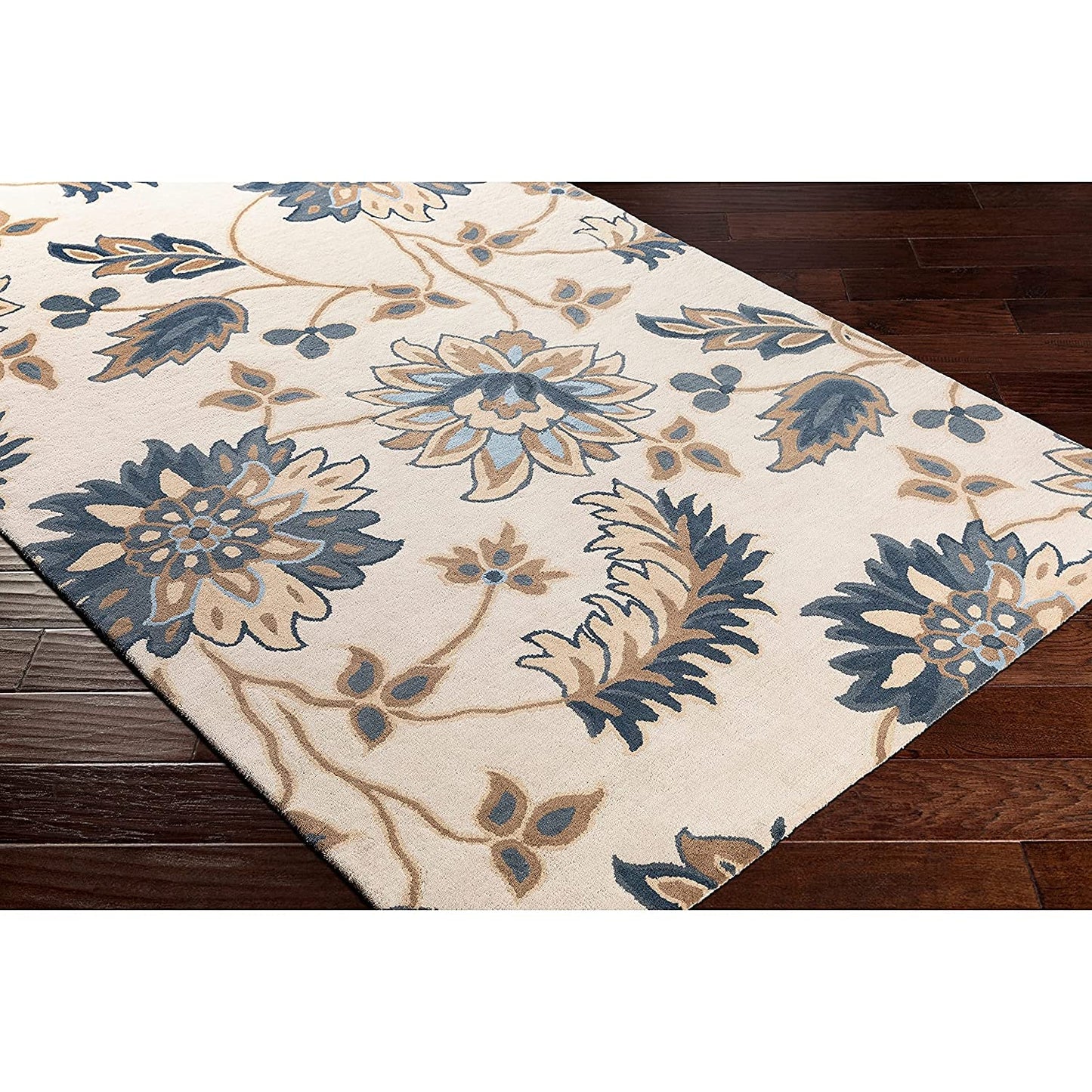 Floral Design Hand-Tufted Area Rug
