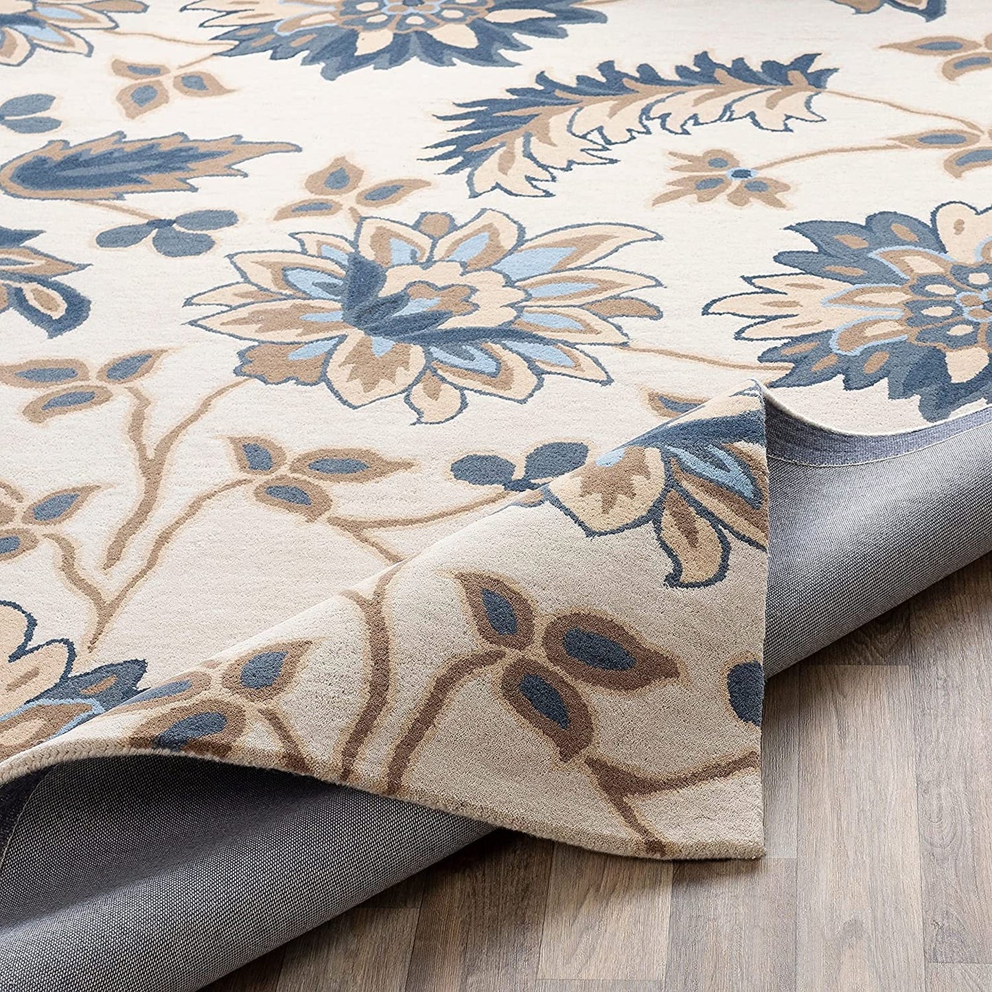 Floral Design Hand-Tufted Area Rug