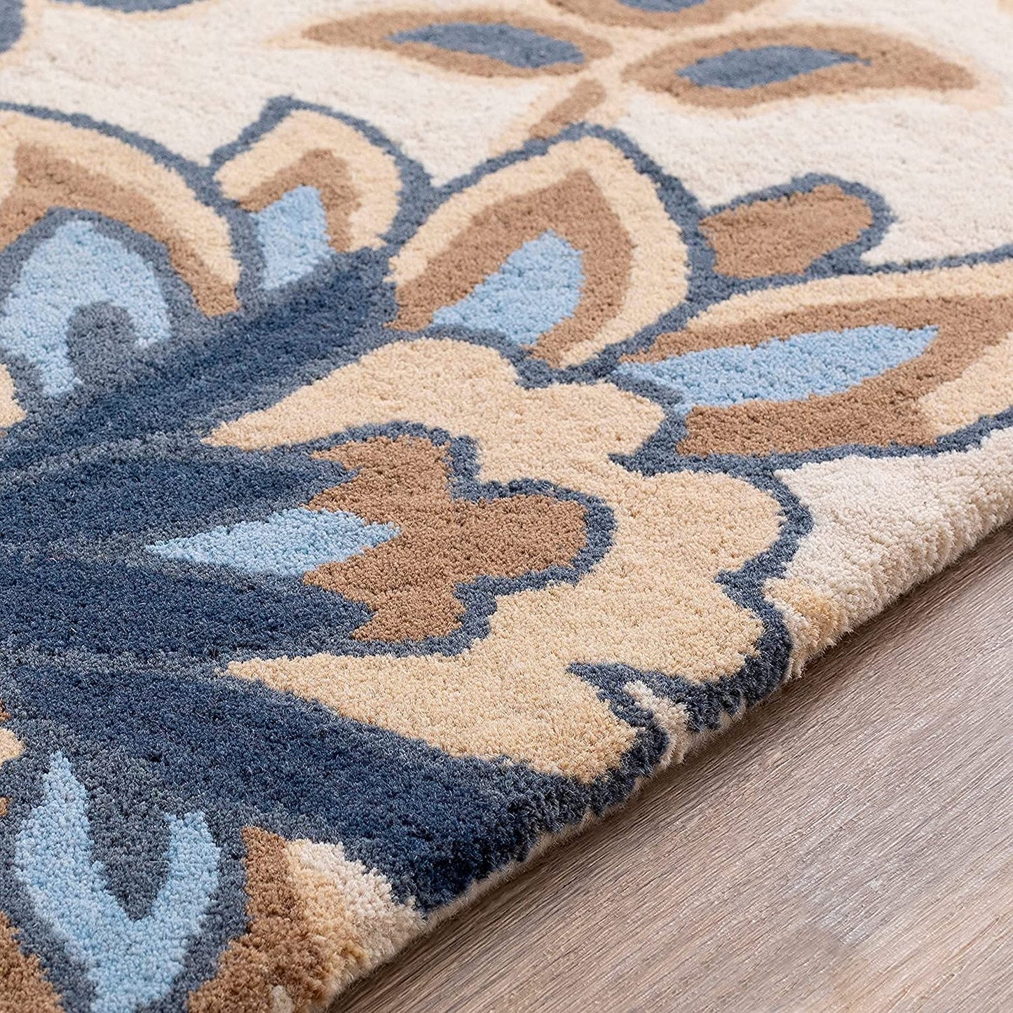Floral Design Hand-Tufted Area Rug