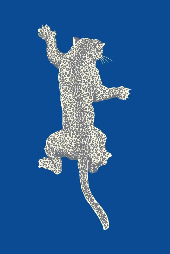 Premium Blue and white Leopard Design Rug