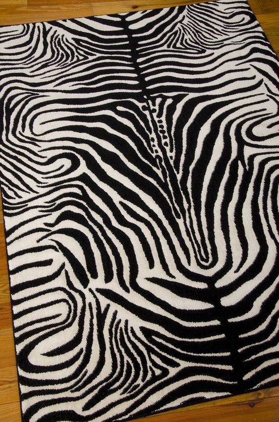 Black and White Color Animal Print Design Area Rug-bisha-rugs