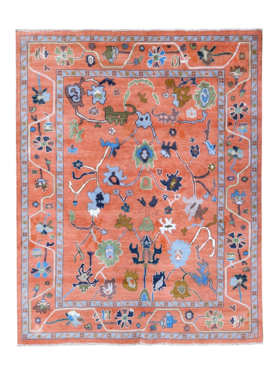TERRACODE Oushak Style Hand Knotted Rug