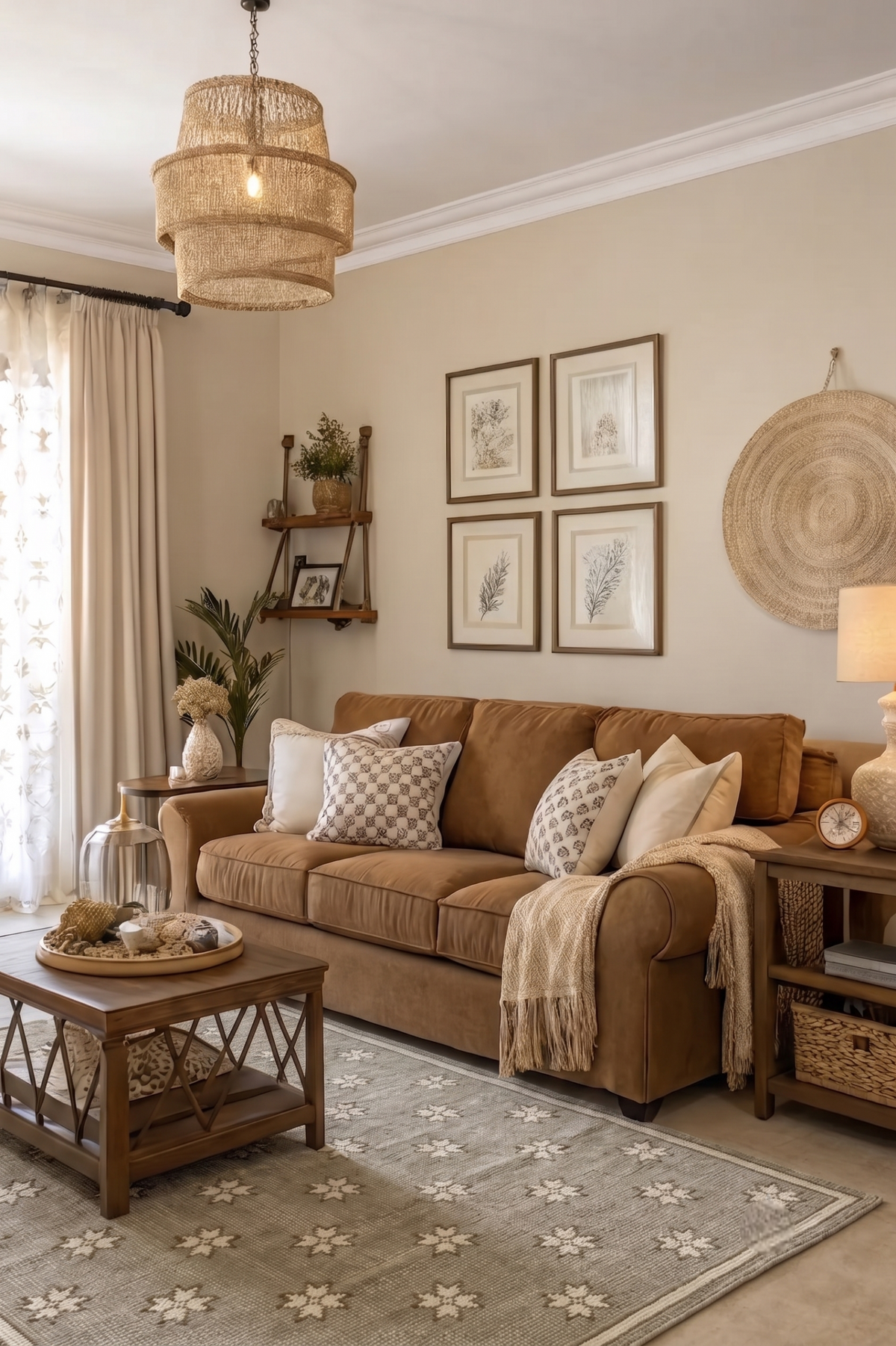 Golden Linen Modern Oushak Rug