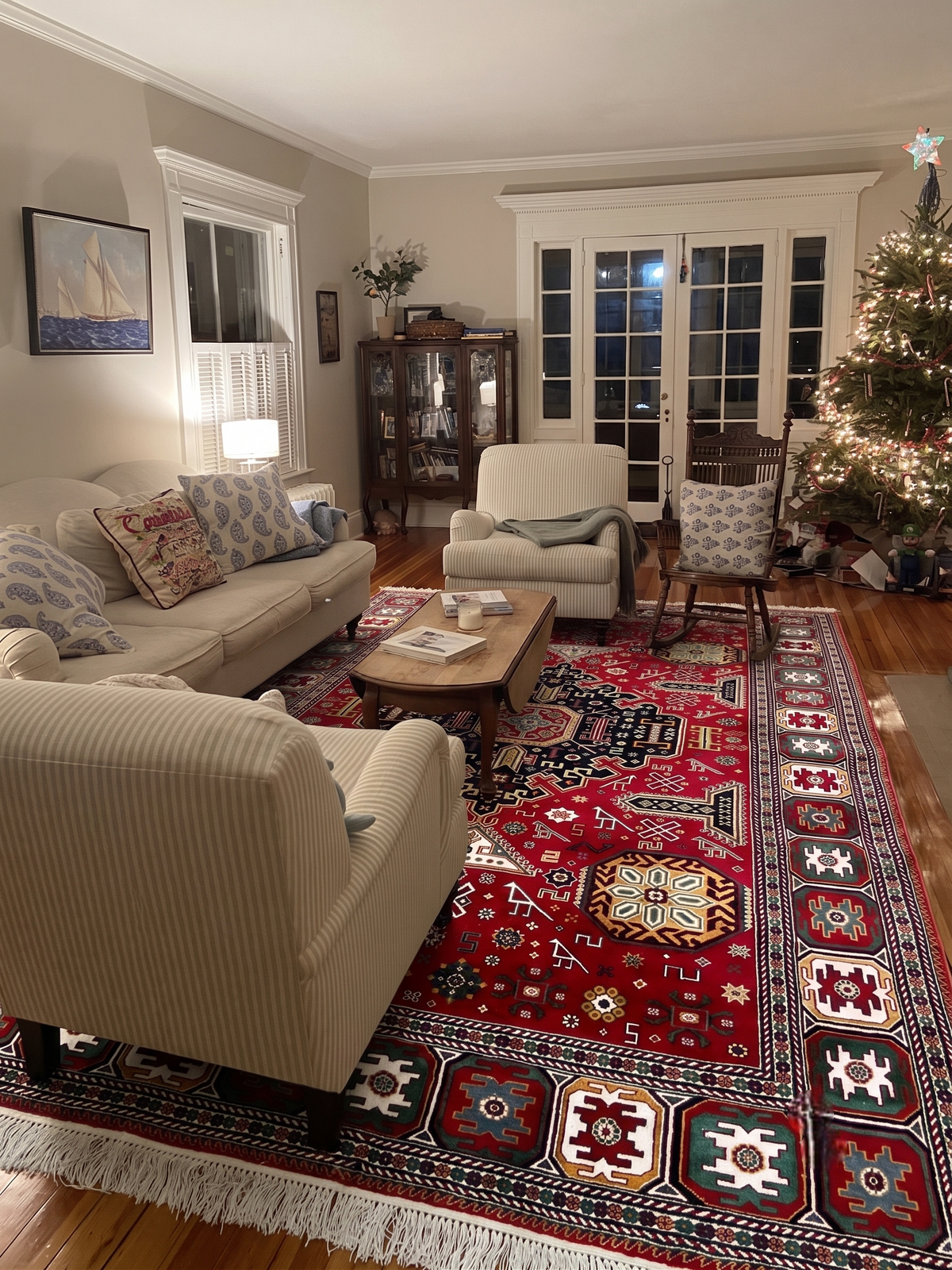 The Crimson Avian Heritage Rug - Tribal Geometric Medallion Hand-Knotted Afghan Kazak Wool Area Rug