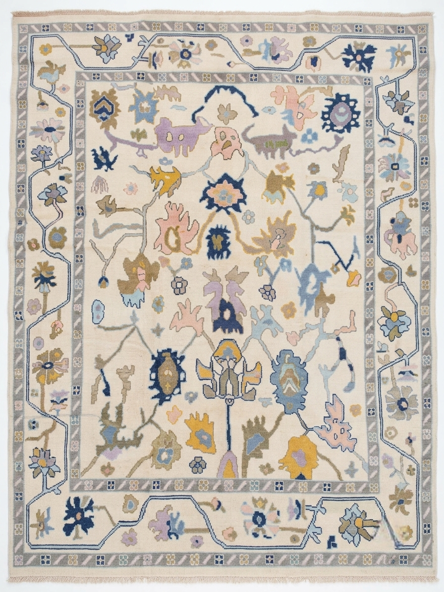 WINDMERE Vintage Oushak Wool Area Rug