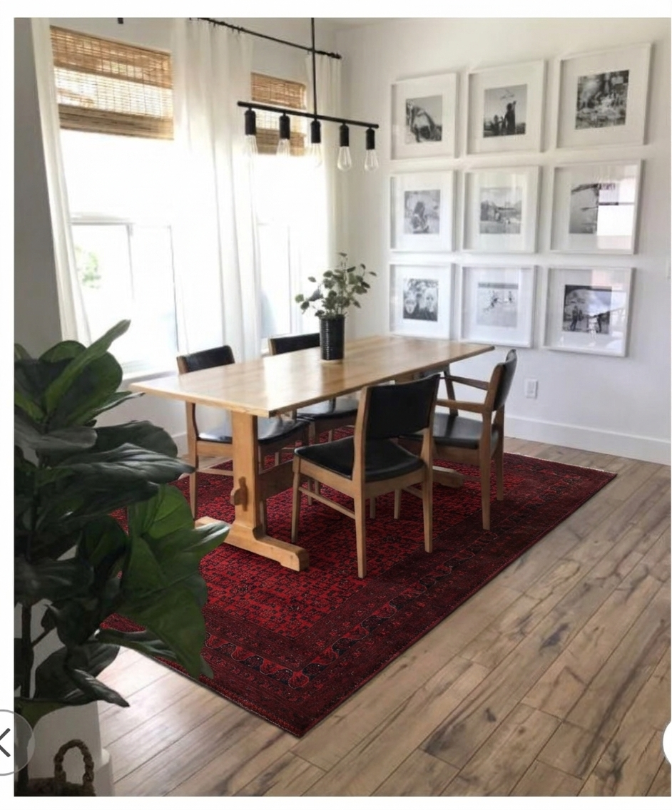 Red Khalmamadi Design Persian Rug