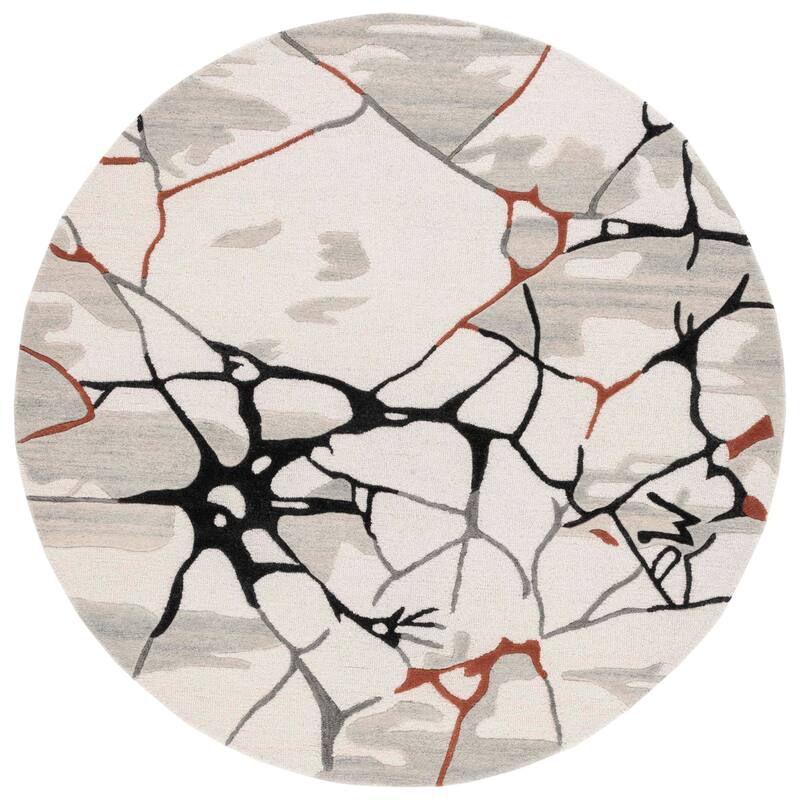 Hand Tufted Round Modern Wool Rug-Bisha-Rugs