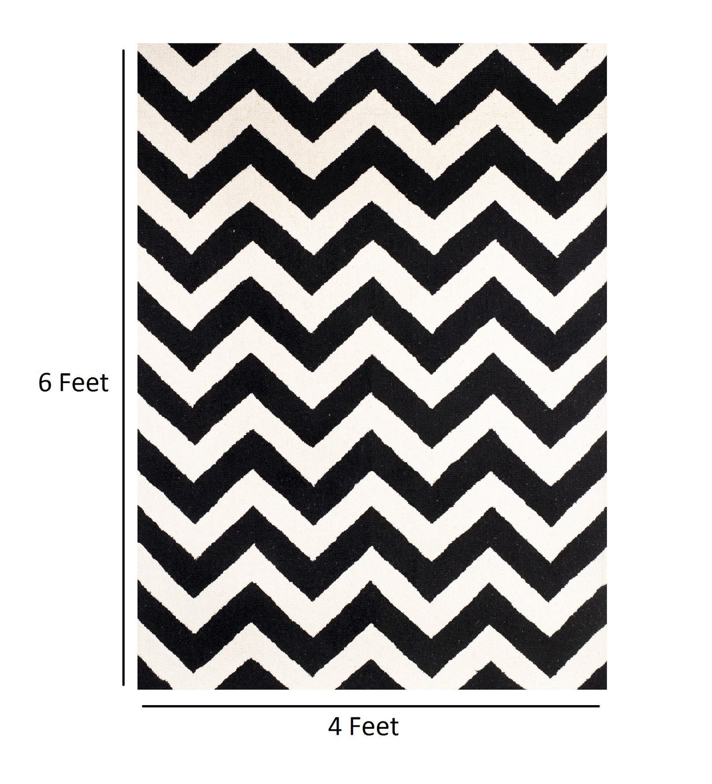 Blank and white Geometrical Design Hand-Tufted Area Rug