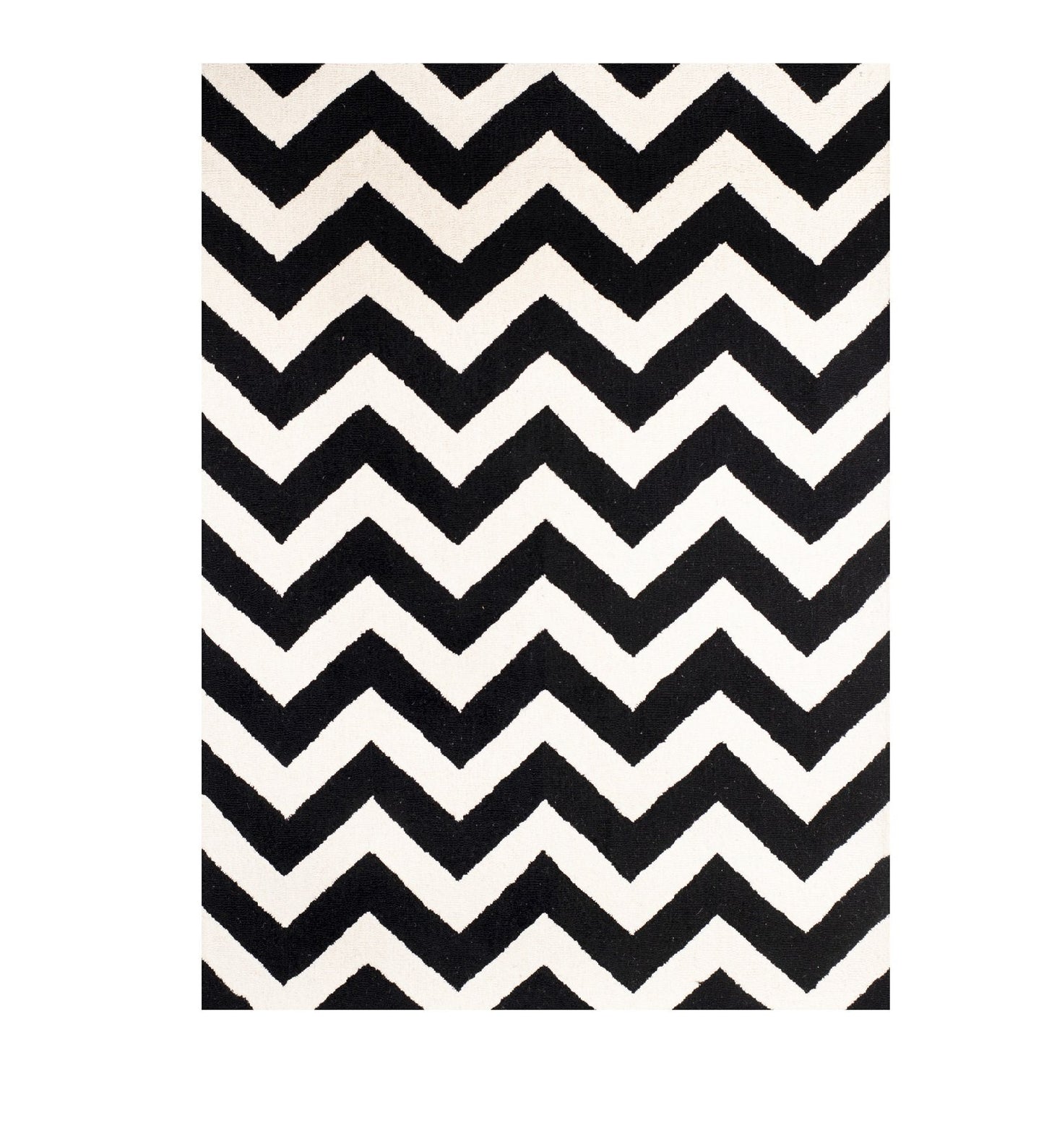 Blank and white Geometrical Design Hand-Tufted Area Rug