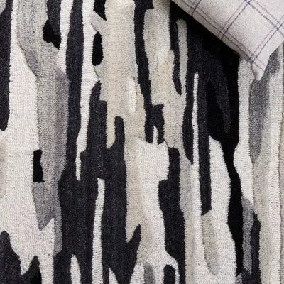 Black & White Modern Design Hand-Tufted Area Rug-Bisha-rugs