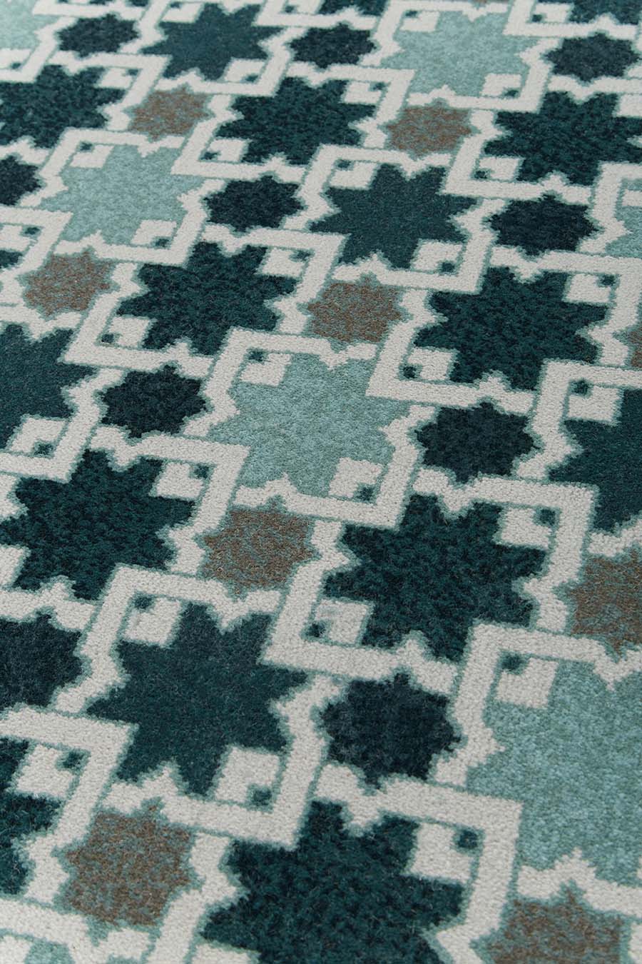 Hammam Blue color Geometric Design Hand-Tufted Rug-bisha-rugs