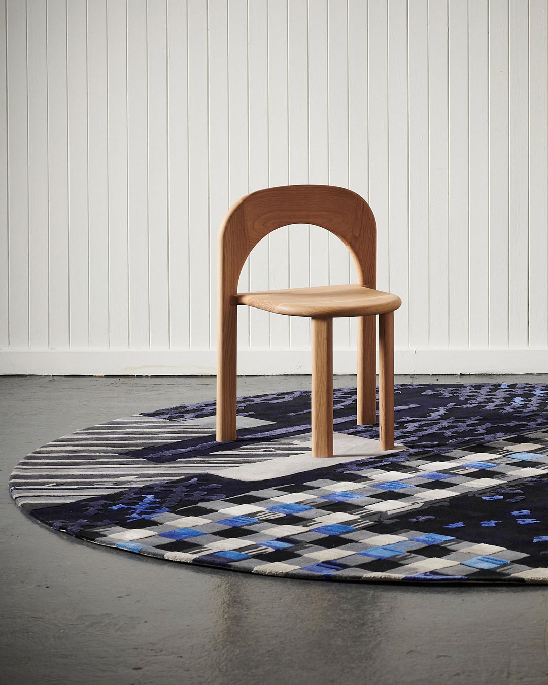 Materiality 1 Blue Color Premium Design Hand-Tufted Round Rug-bisha-rugs