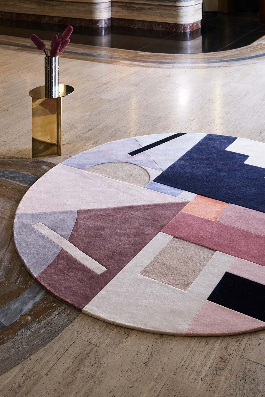 Delaunay modern Round Area Rug-Bisha Rugs