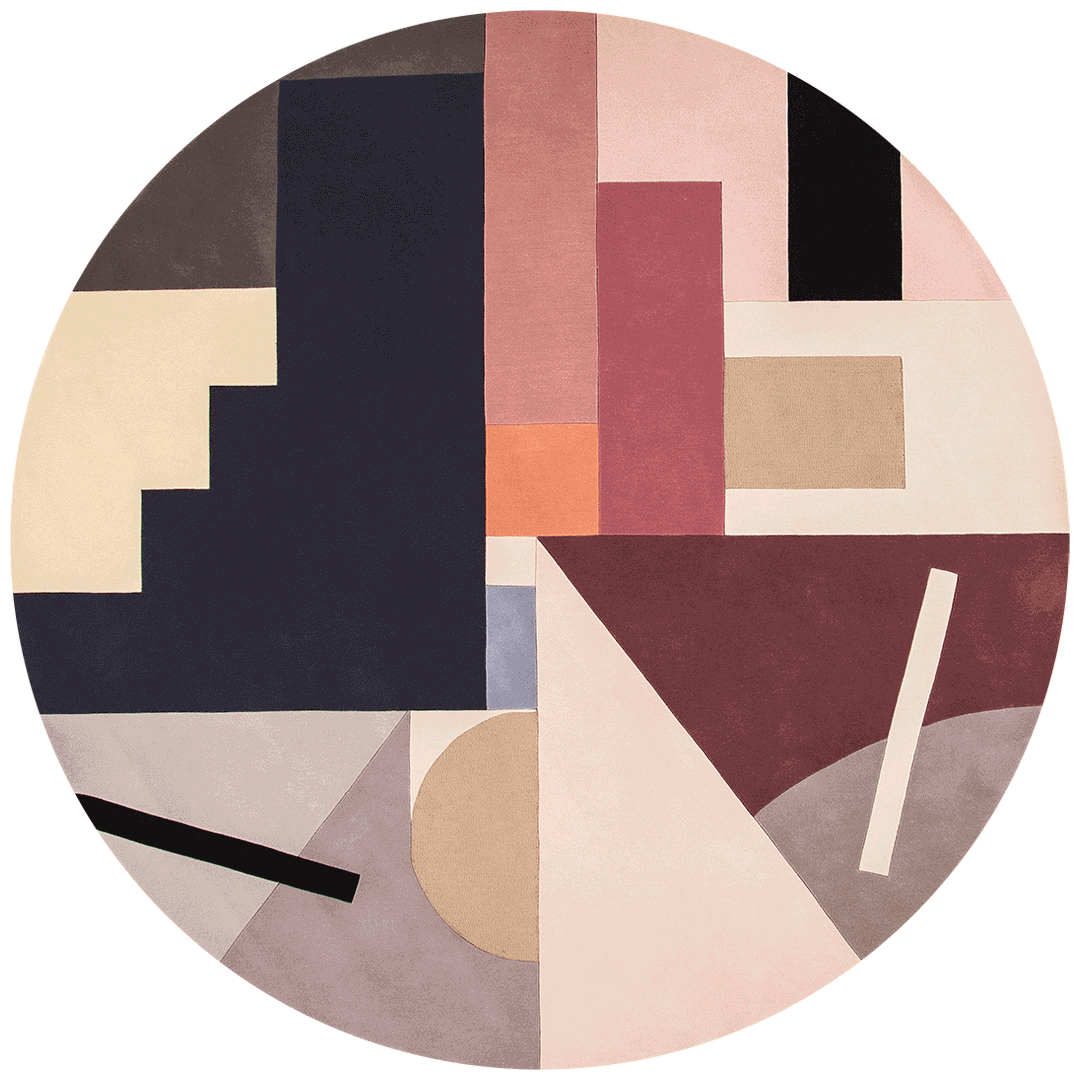 Delaunay modern Round Area Rug-Bisha Rugs