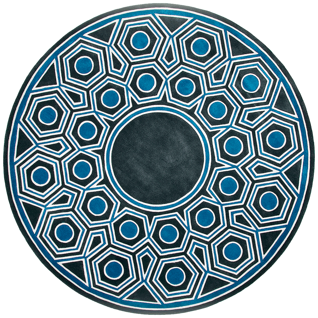 Manhattan Geometric Design Hand-Tufted Round Rug-bisha-rugs
