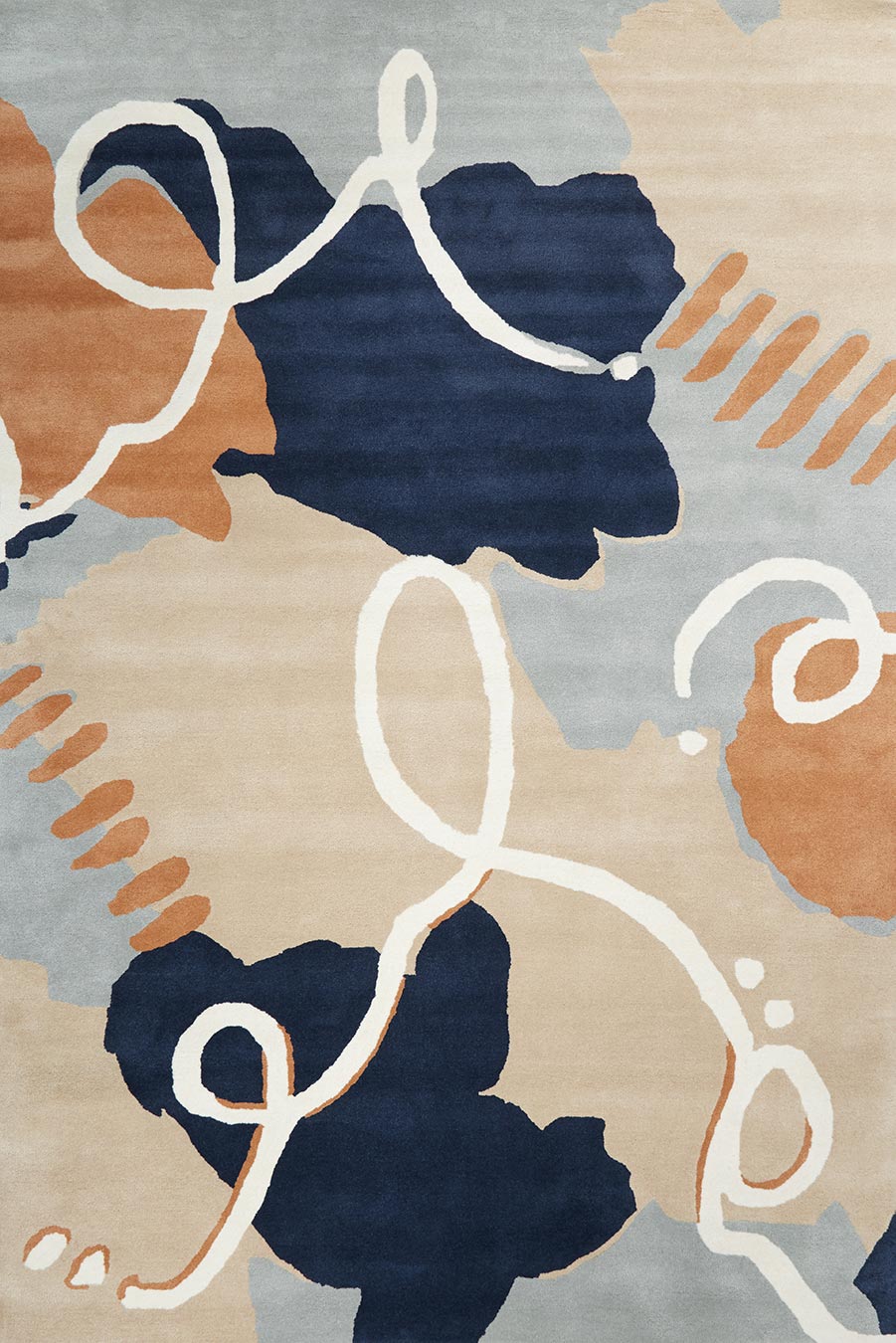Palette Blue and Brown Color Modern Design Hand-Tufted Area Rug-bisha-rugs