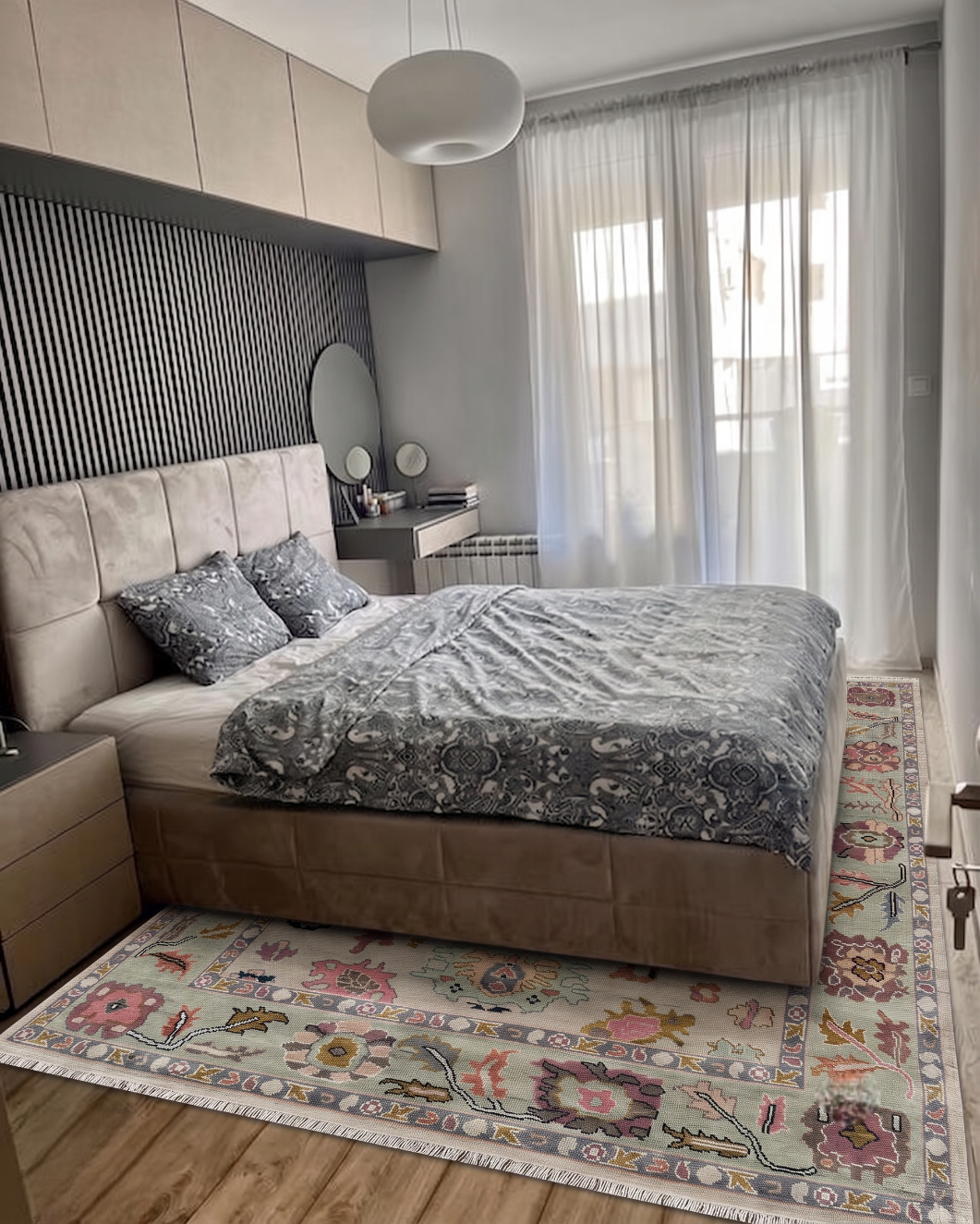 ORLENA Oushak Style Hand Knotted Rug
