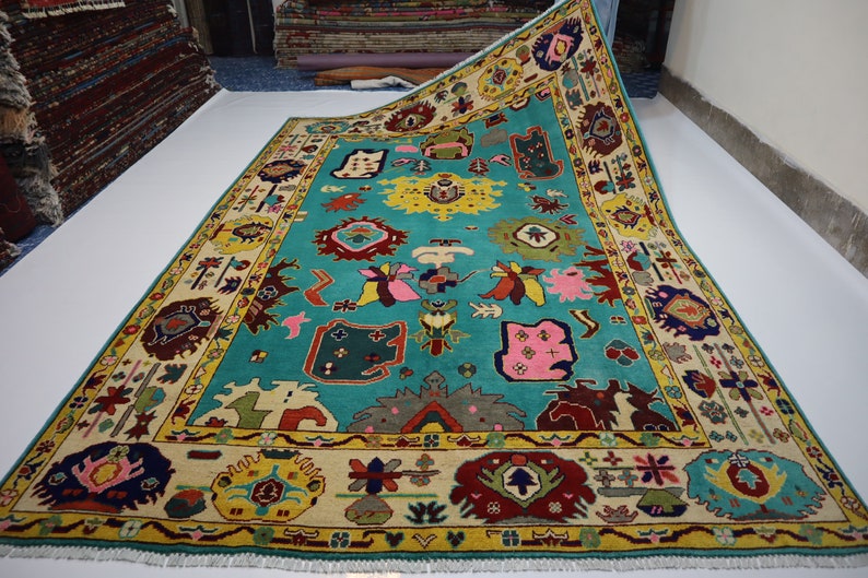 IMPERIAL FIELD Turkish Oushak Wool Area Rug