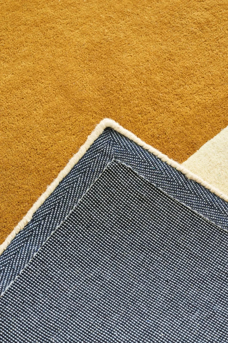 Mustard Color Modern Design Hand-Tufted Rug-Bisha Rugs