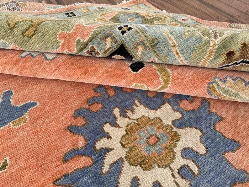 Peach Oushak style Hand Knotted Rug