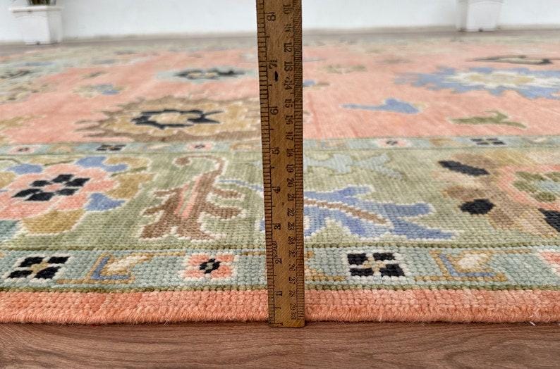 Peach Oushak style Hand Knotted Rug