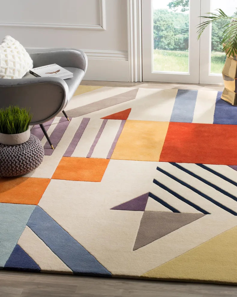 Multicolor Modern Hand Tufted Carpet