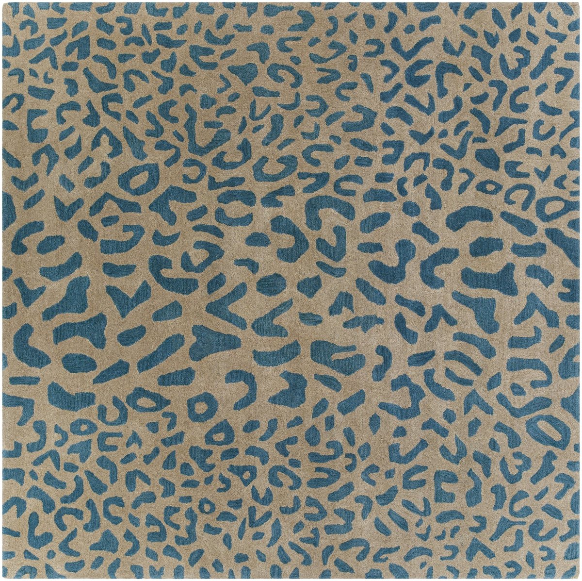 Blue and Peach Color Hand Tufted Round Rug-Bisha-Rugs