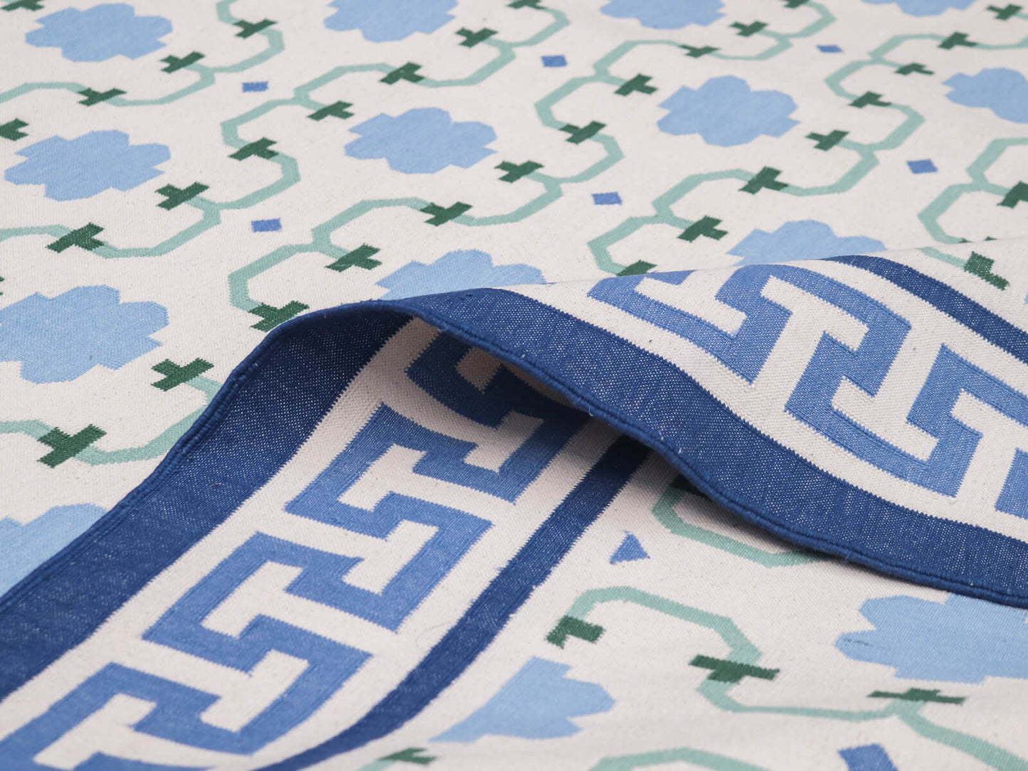 ROYAL RAJPUT – SKY BLUE & LEAFY GREENS RUGS