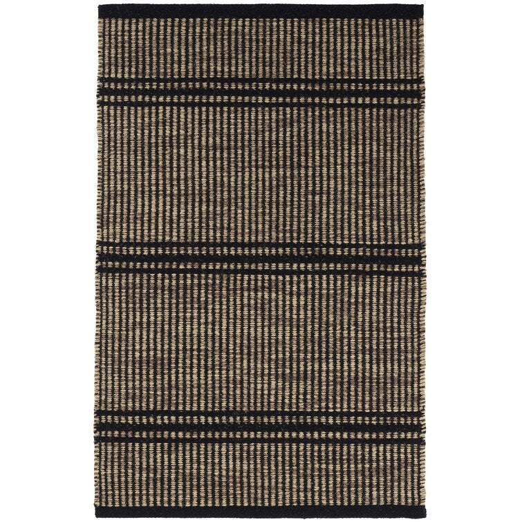 Black and Beige Color Wool Area Rug