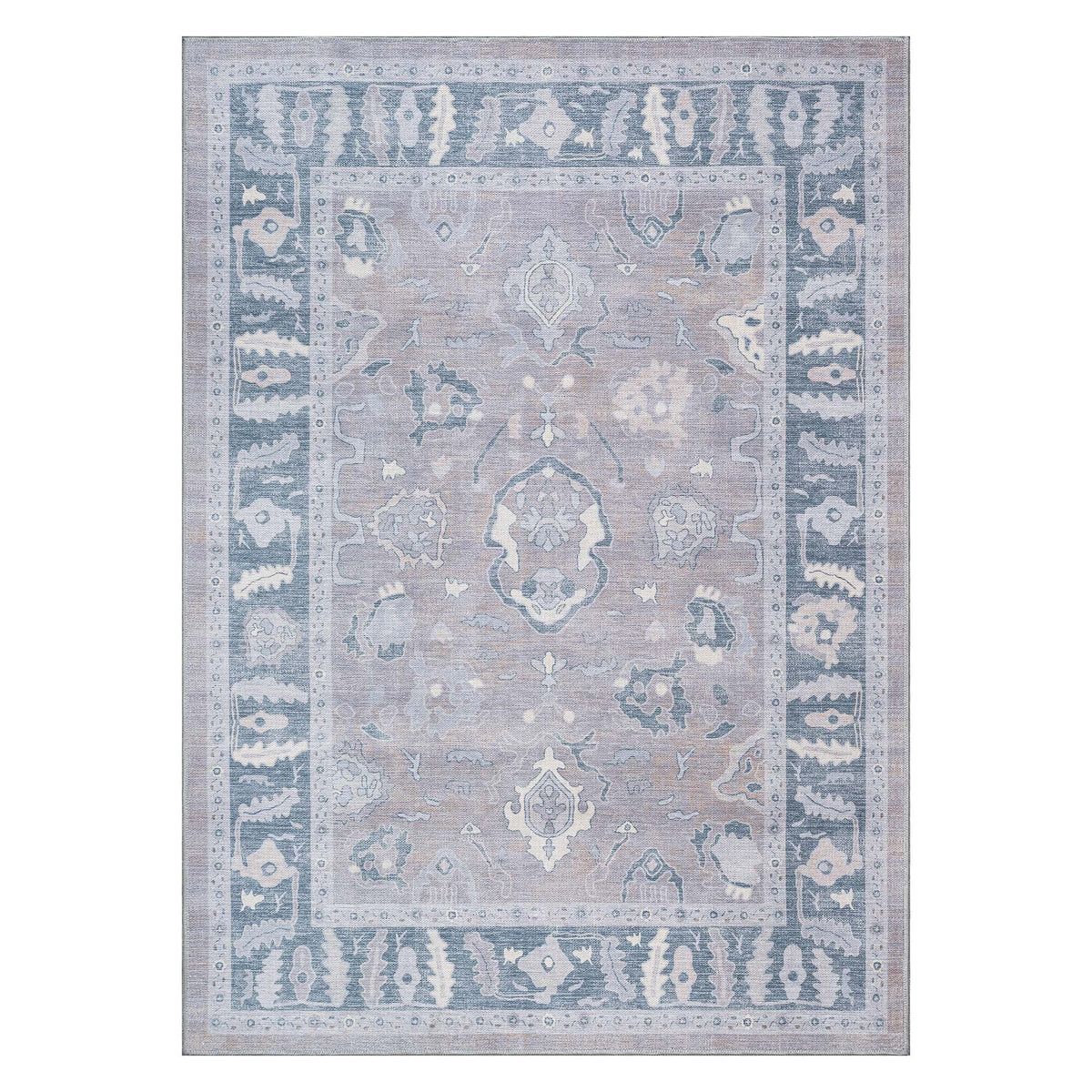 HARVEST MIST Modern Oushak Wool Area Rug