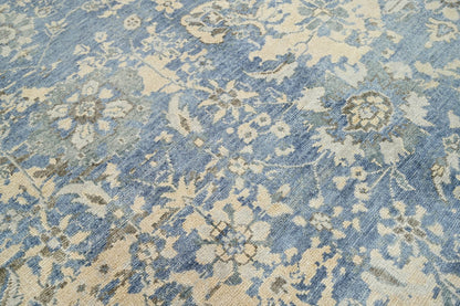 Loom Bloom Blue Turkish Oushak  Wool Area Rug