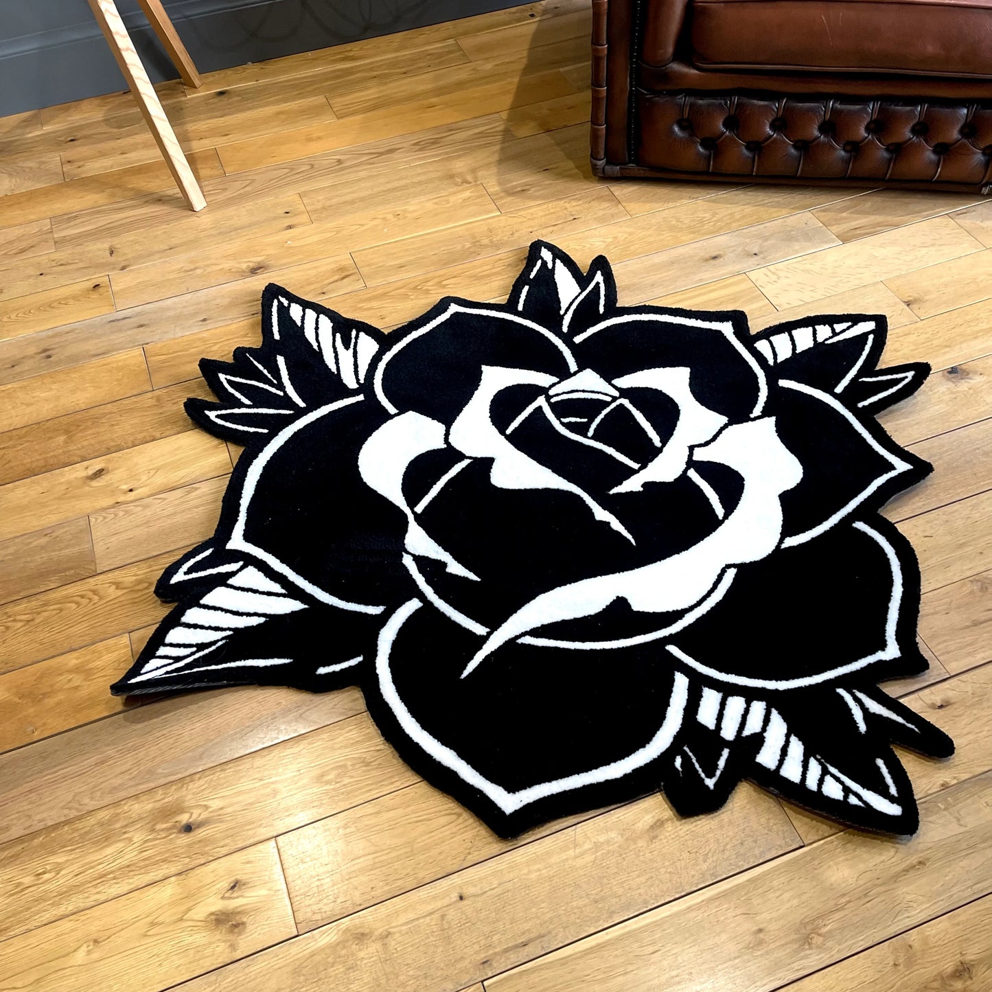 Blackwork Rose Exo Rug