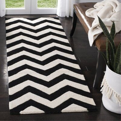 Black and White Combo Area Rug CD03