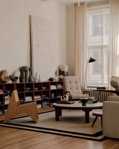 Glid Frame white and Black Tufted Rug-Bisha Rugs