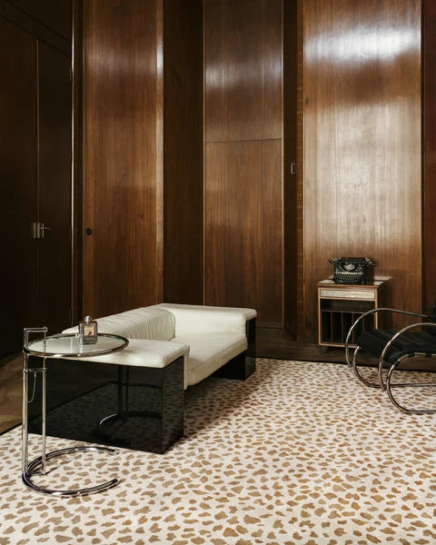 Gild Leopard Tufted Rug in Beige and Brown Colors-Bisha Rugs