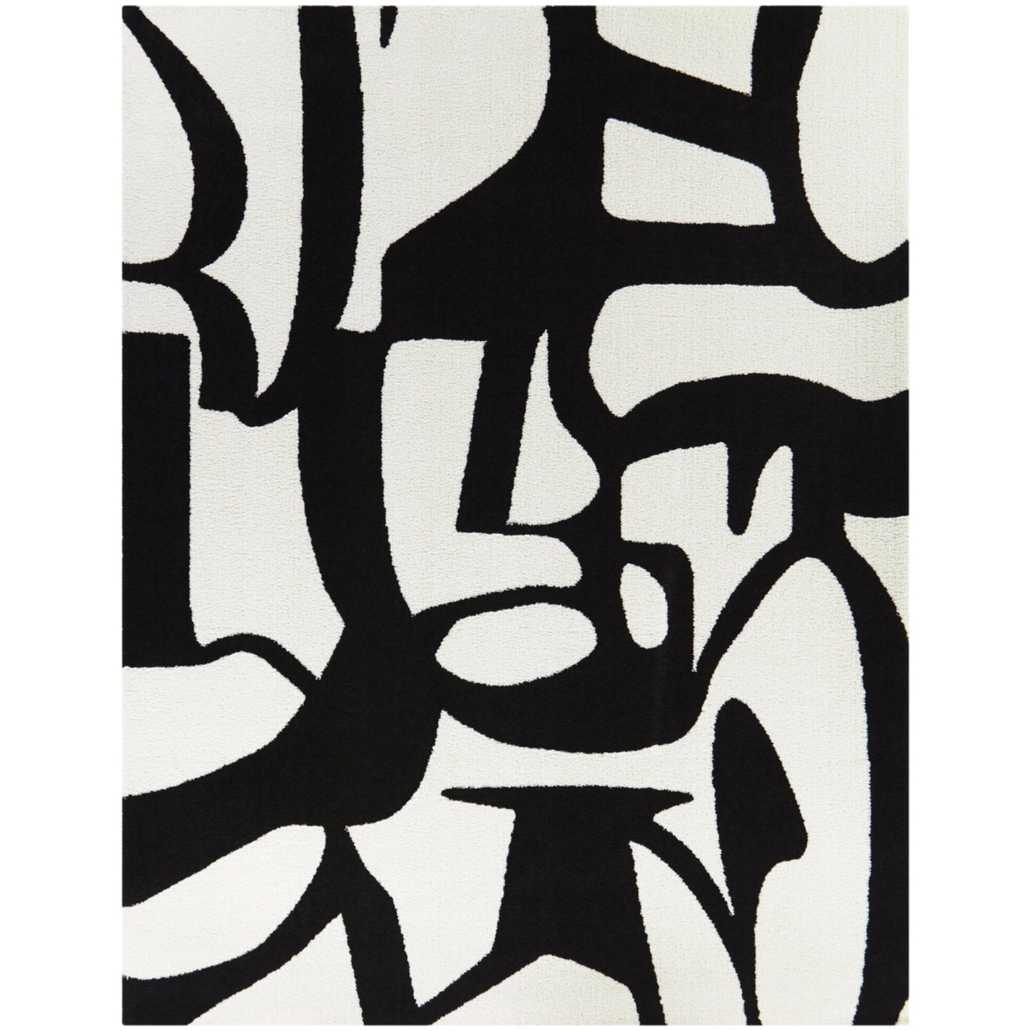 White+ Black Pattern Area Rug CD07