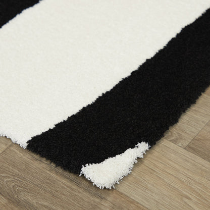 White+ Black Pattern Area Rug CD07