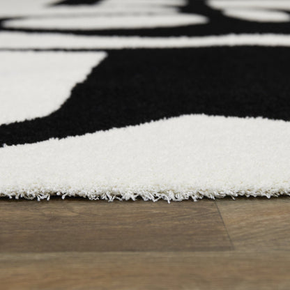 White+ Black Pattern Area Rug CD07