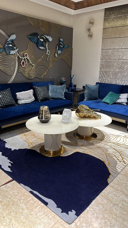 Navy Blue Modern Rug