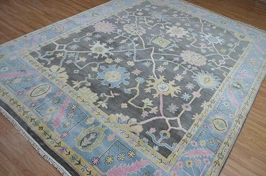 Light Blue Color Vintage Oushak Wool Area Rug