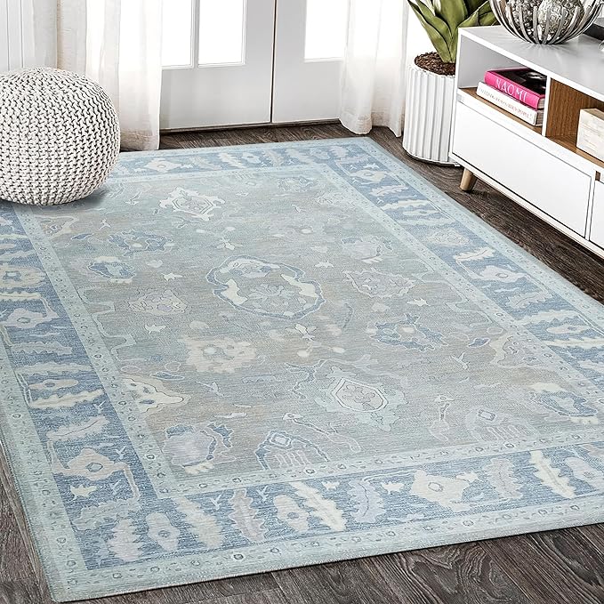 HARVEST MIST Modern Oushak Wool Area Rug