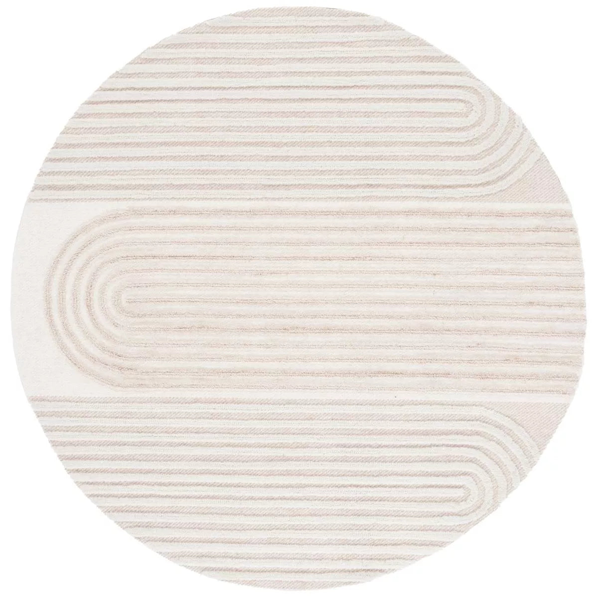 Ivory Hand Tufted Roung Rug - Safavieh-Bisha-Rugs