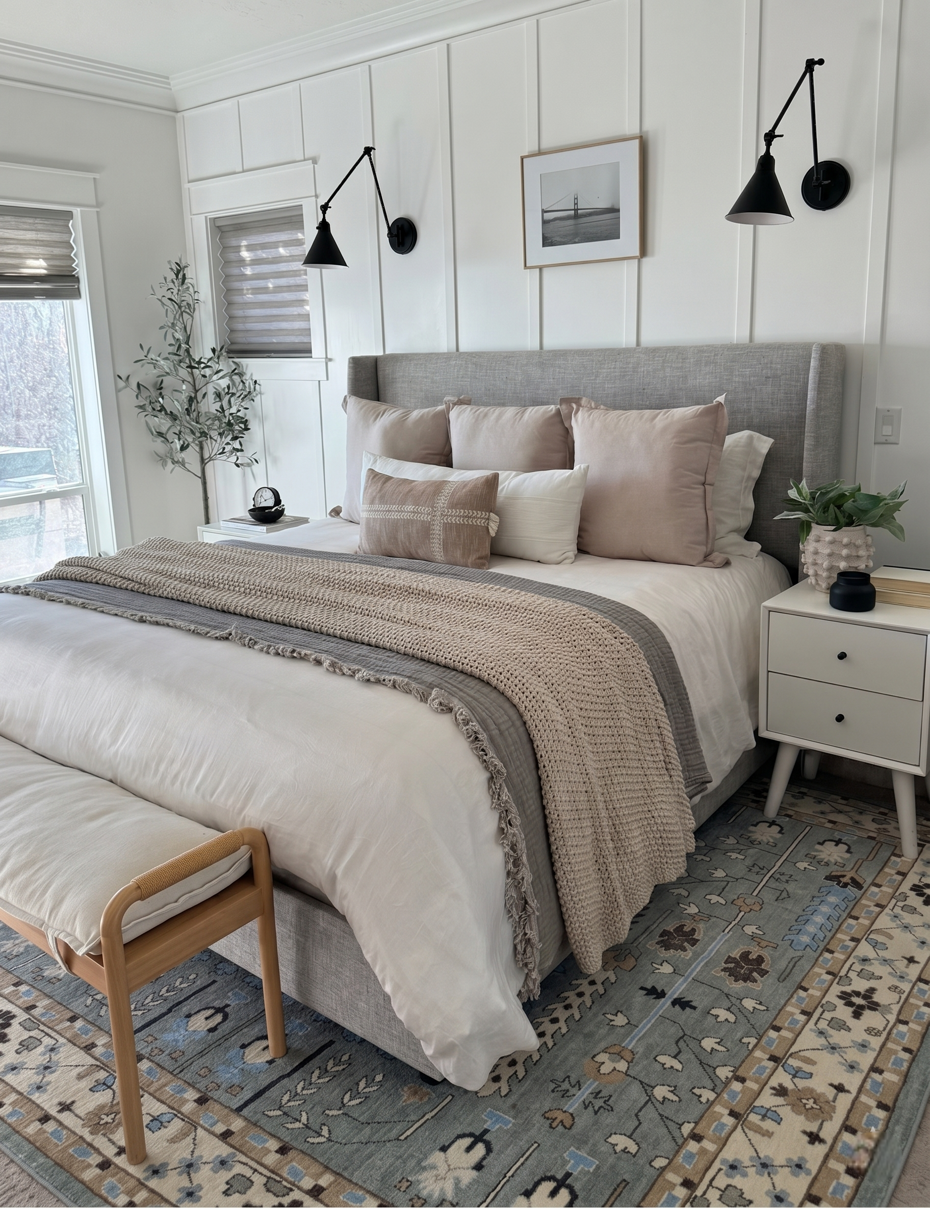 CLAYBOURNE Hand-Knotted Oushak Wool Area Rug