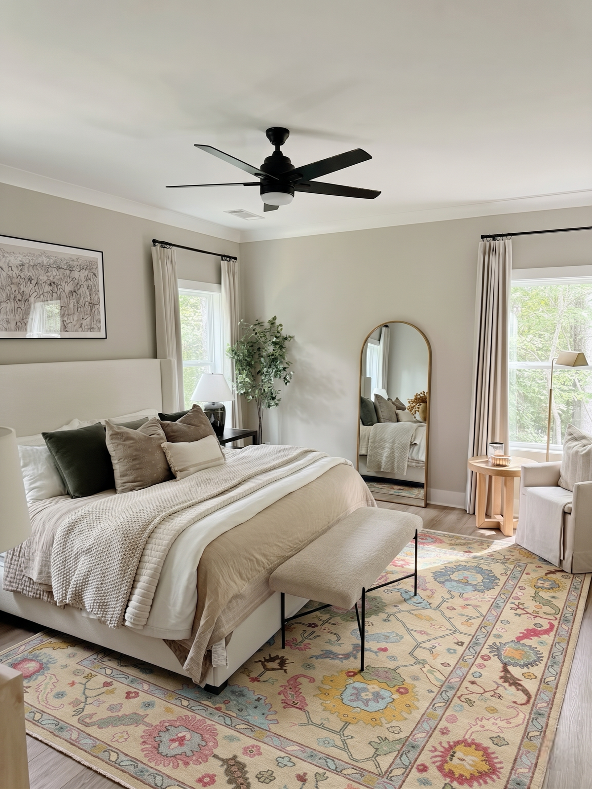 IVORY MEADOW Oushak RuG - Hand-Knotted Turkish Wool Rug
