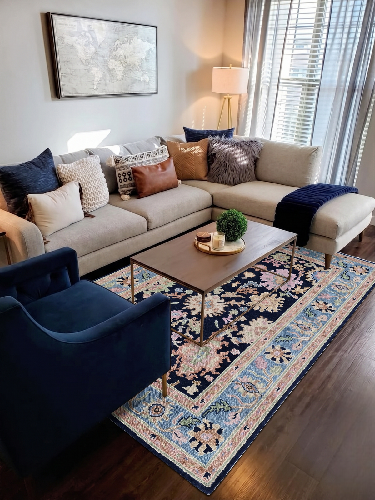 VELMONT Handmade Contemporary Oushak Wool Area Rug