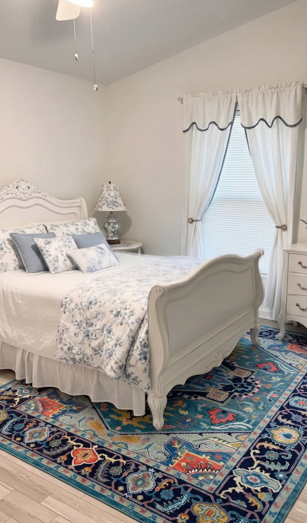 MARIELLE Hand-Knotted Blue Oushak Rug